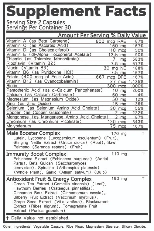 Multivitamin for Men 60 VEGETABLE CAPSULES