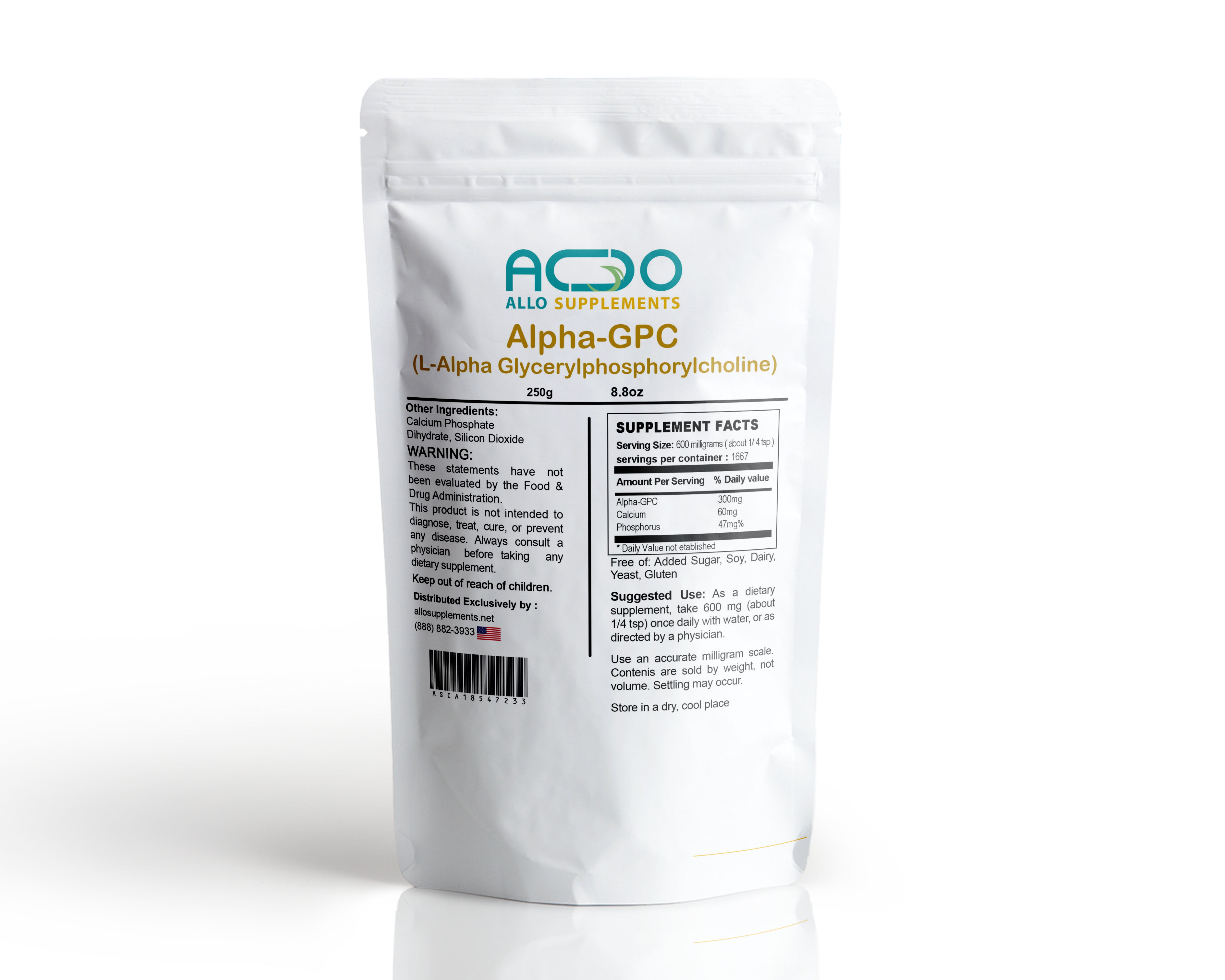 Alpha GPC (L-Alpha Glyceryl phosphorylcholine) Powder